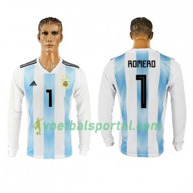 Argentinië Romero 1 Thuis Shirt WK voetbal 2018 L/S